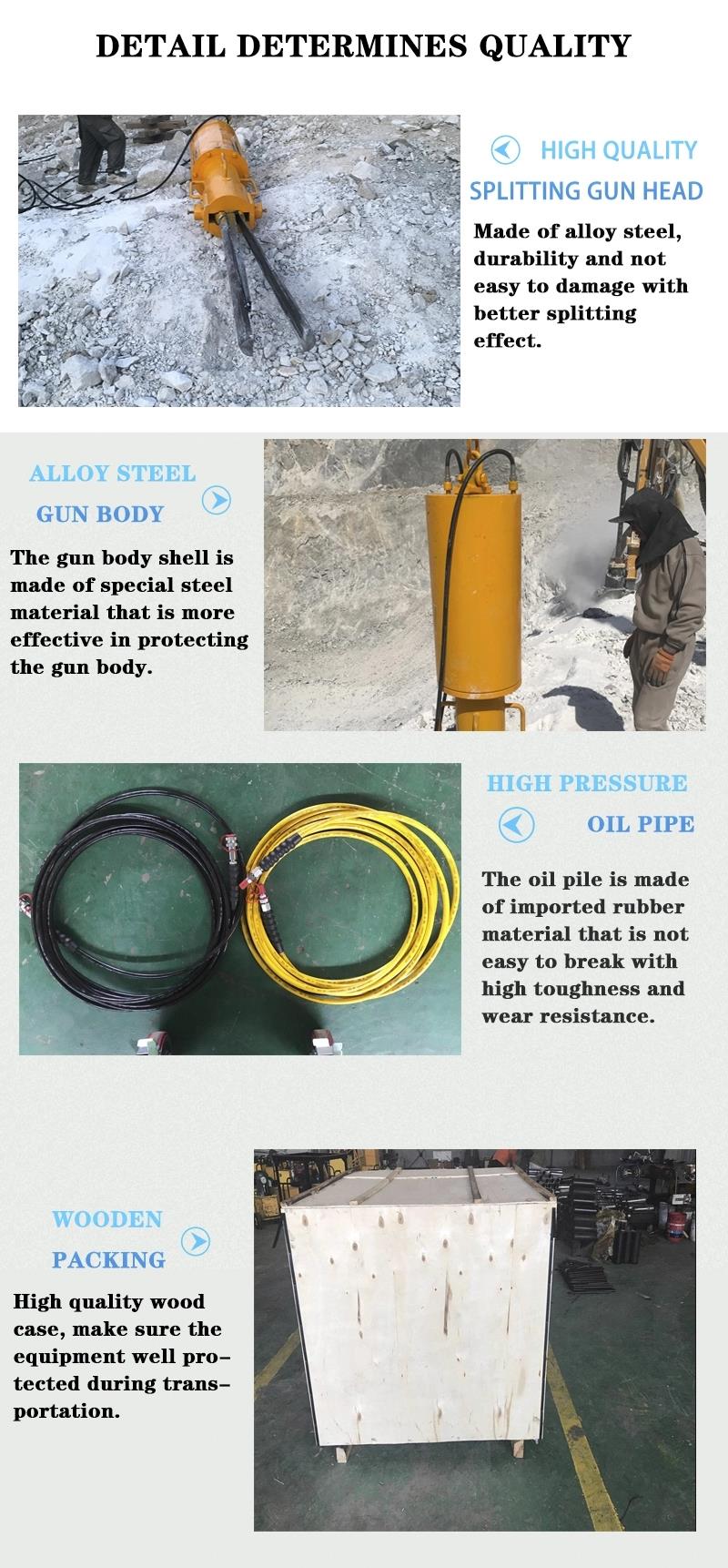 Details of excavator rock splitter