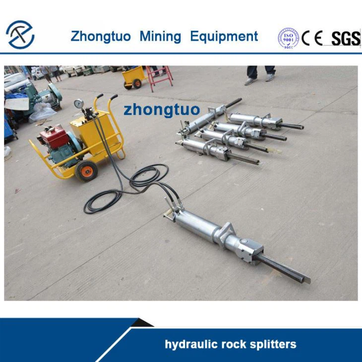 Hydraulic Rock Splitter Operate Worked With Power Unit
