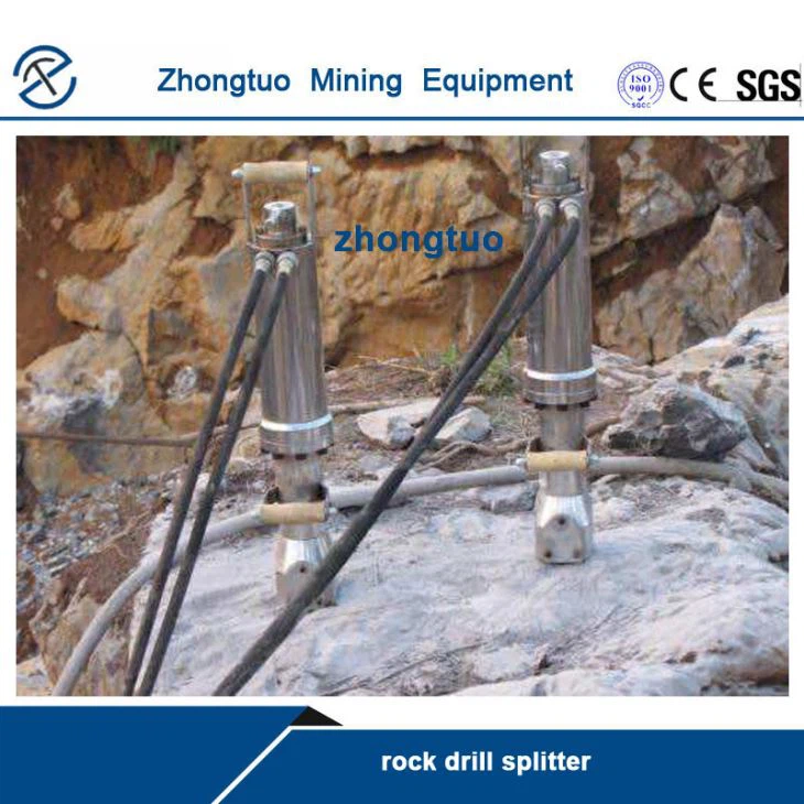 Hydraulic Rock Splitter Operate Worked With Power Unit